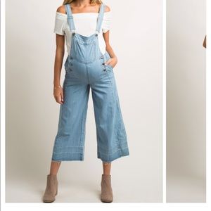 PinkBlush Chambray maternity overalls